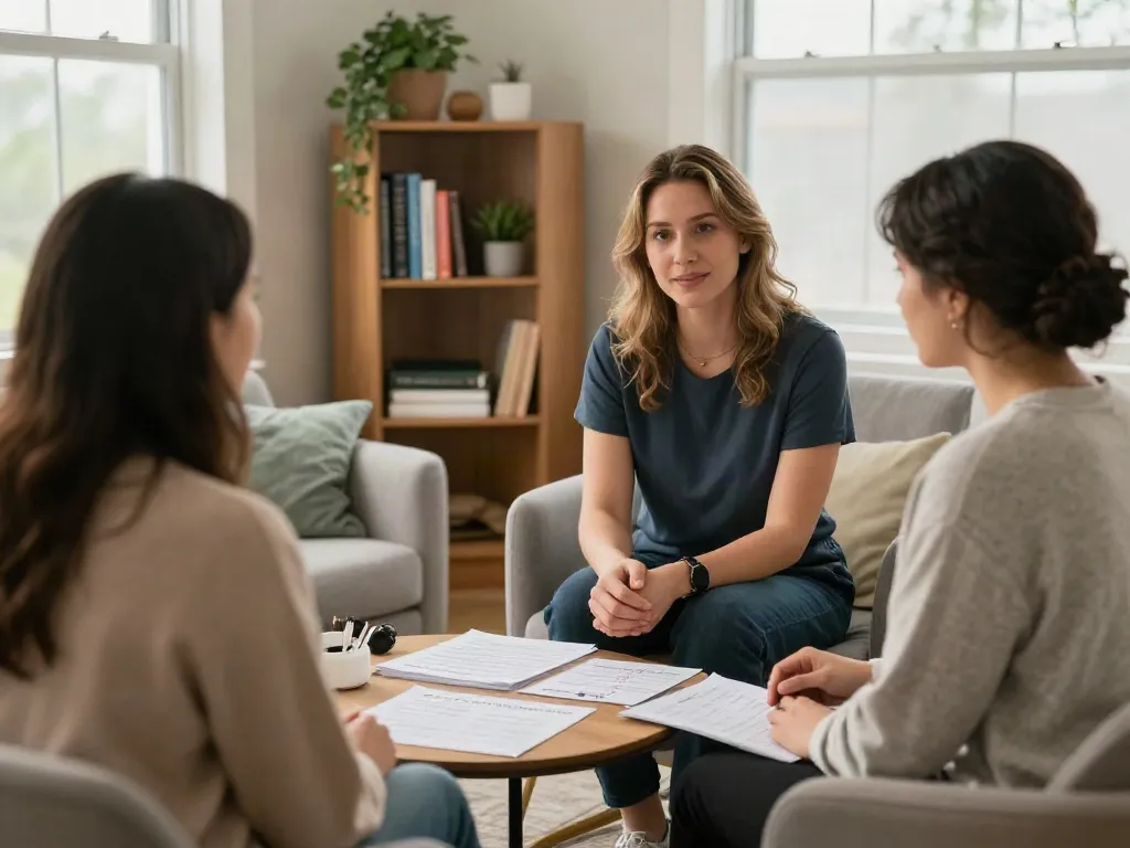 Caring professional conducting assessments haldimand in a warm clinic setting with tools and resources.