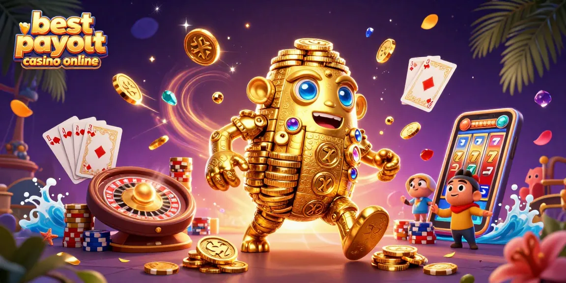 Engage in the best payout casino online with vibrant 3D illustration showcasing dynamic gaming elements.