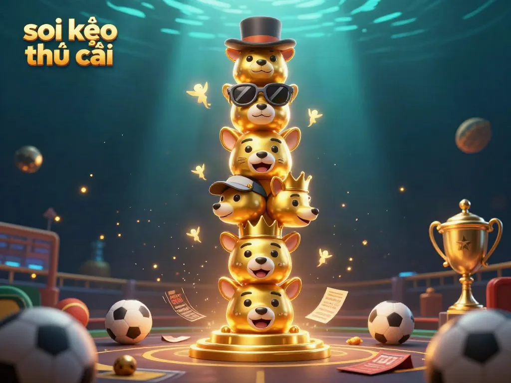 Engage with soi kèo nhà cái in an animated sports betting scene, featuring colorful characters and elements.